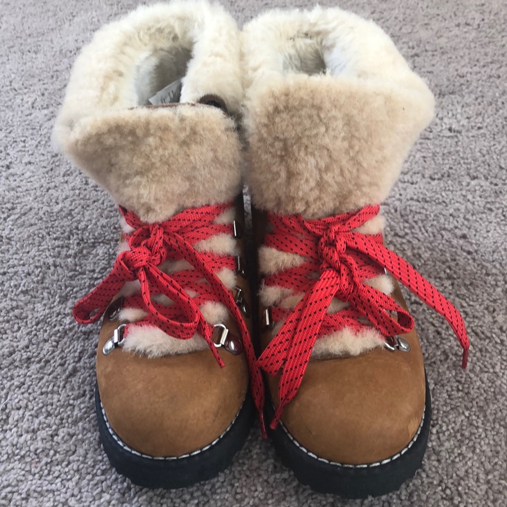 J. Crew faux fur boots size 6